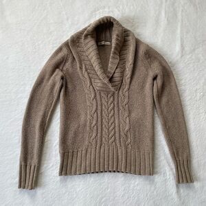 Old Navy Women’s Brown Small Long Sleeve Collar Neck Cable Knit Sweater